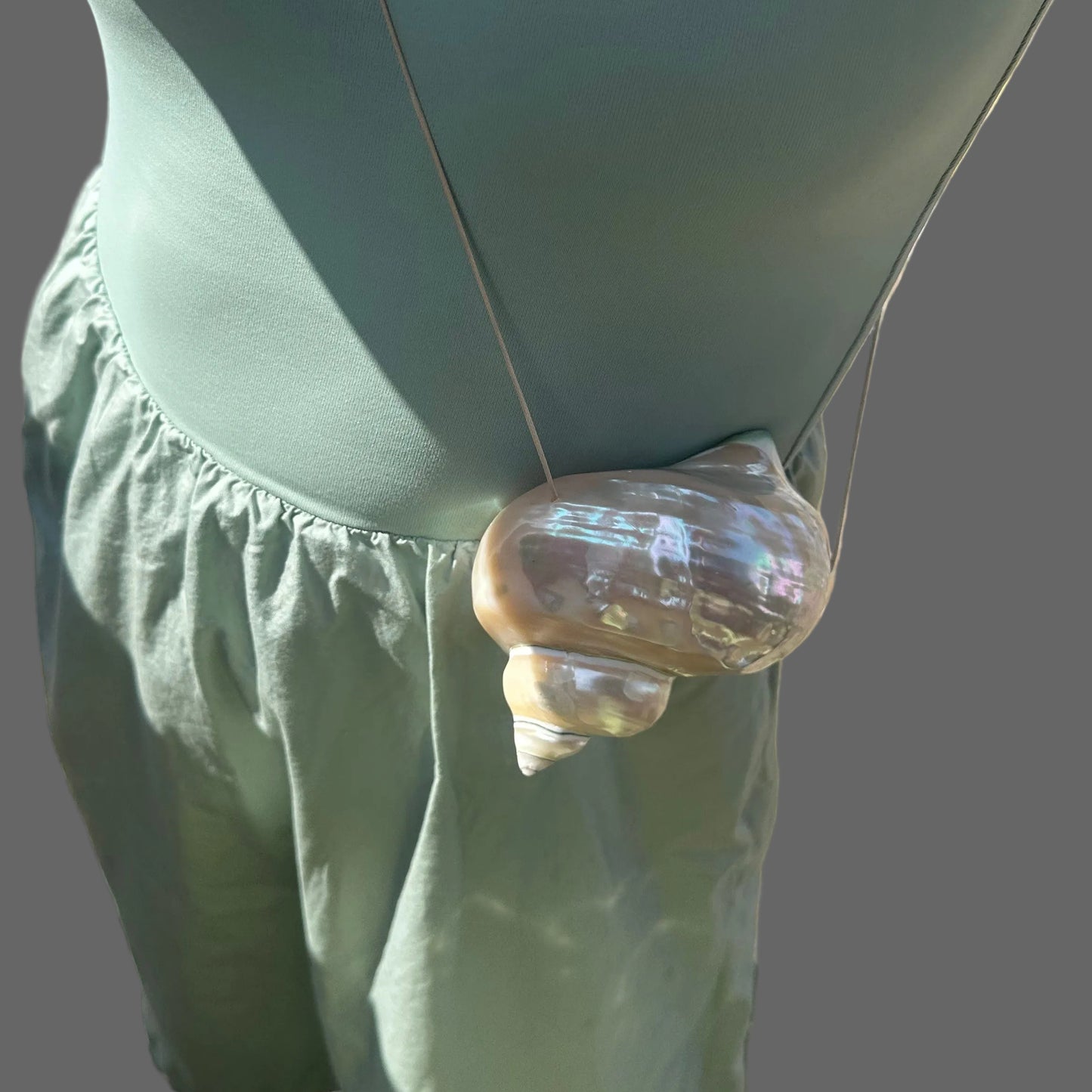 Pearled shell purse