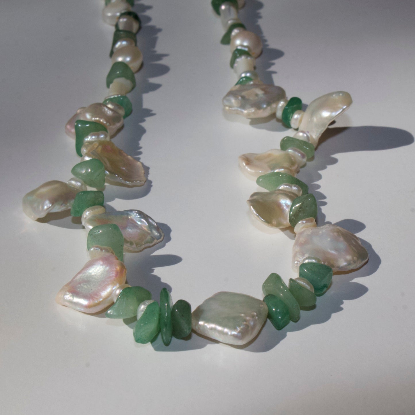 Mint Wave Pearl Necklace