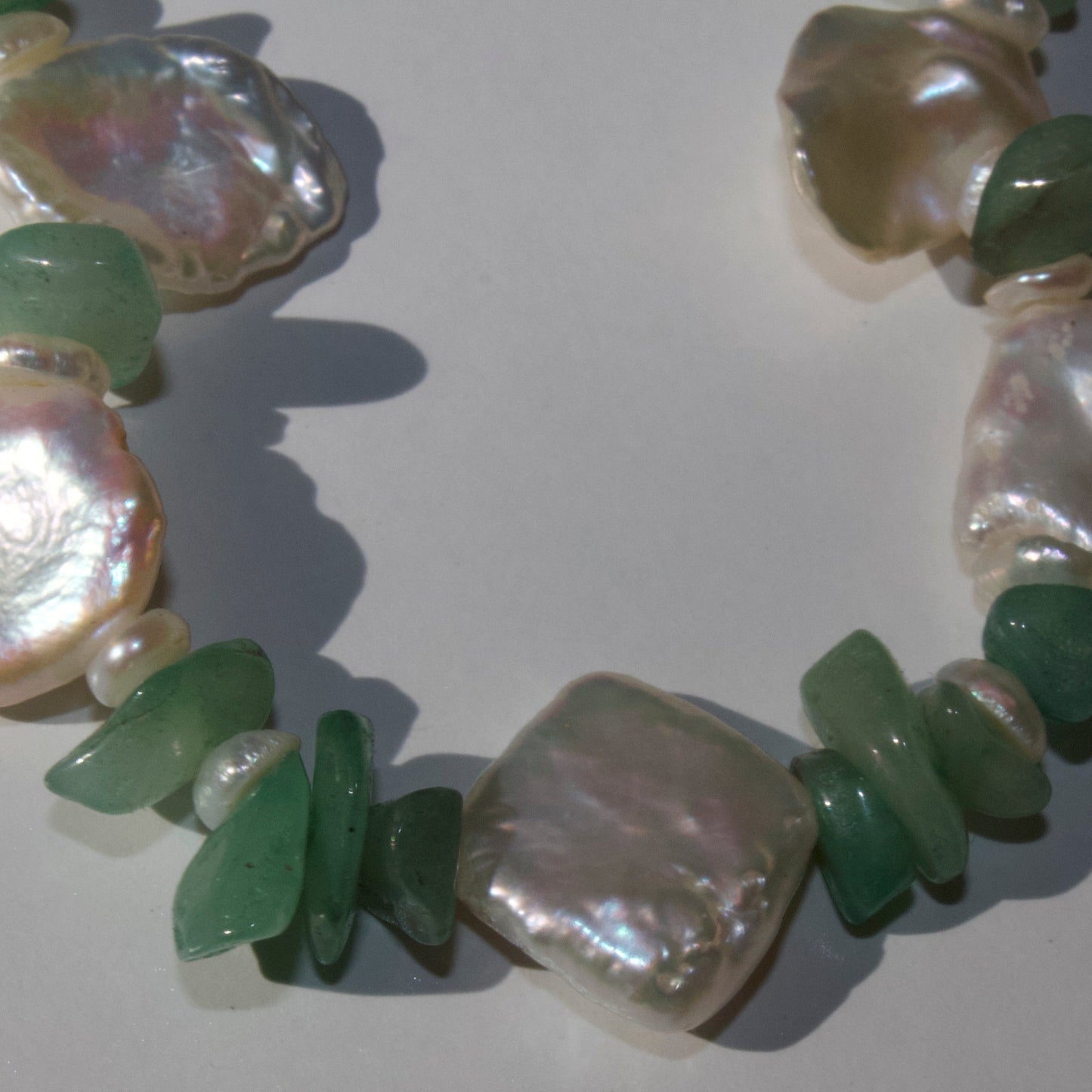 Mint Wave Pearl Necklace